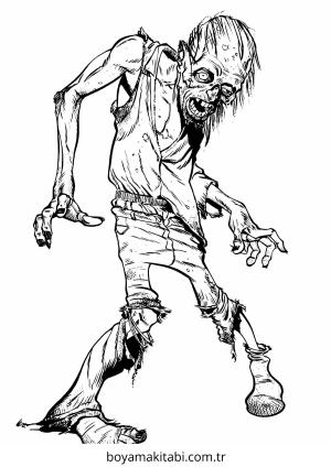 Zombi boyama sayfası – boyama çalışması, yaratıcılığı geliştirir