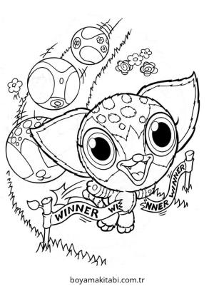 Zoobles boyama sayfası – sevimli karakter, sanatsal çalışma