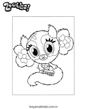 Zoobles boyama sayfası – sanatsal çalışma, çocuklar için