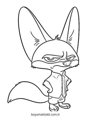 Zootropolis boyama sayfası – çocuk aktivitesi, PDF indir