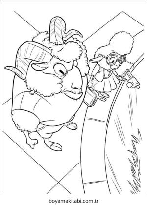 Zootropolis boyama sayfası – kolay boyama, eğitici aktivite