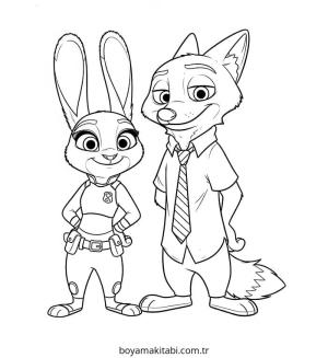 Zootropolis boyama sayfası – boyama etkinliği, çocuk aktivitesi
