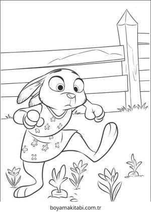 Zootropolis boyama sayfası – sevimli karakter, sanatsal çalışma