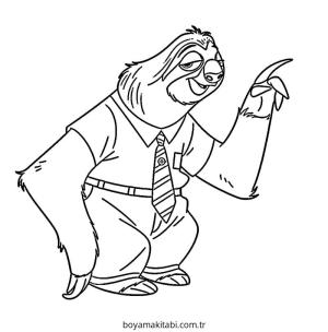 Zootropolis boyama sayfası – sevimli karakter, sanatsal çalışma