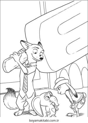 Zootropolis boyama sayfası – eğlenceli etkinlik, el becerilerini geliştirir