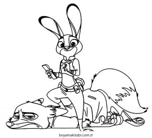 Zootropolis boyama sayfası – renkli çizimler, okul öncesi