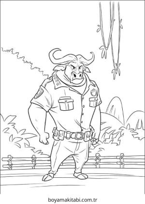 Zootropolis boyama sayfası – çocuklar için, çizgi film temalı