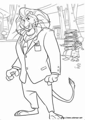 Zootropolis boyama sayfası,  coloring page, Aslan Yürekli, 