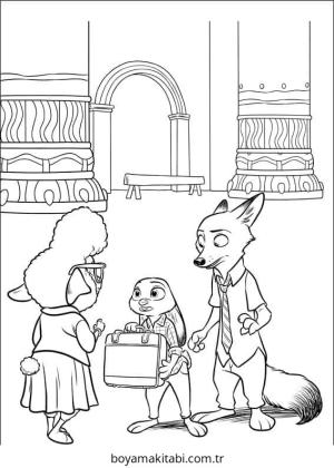 Zootropolis boyama sayfası – PDF indir, sevimli karakter