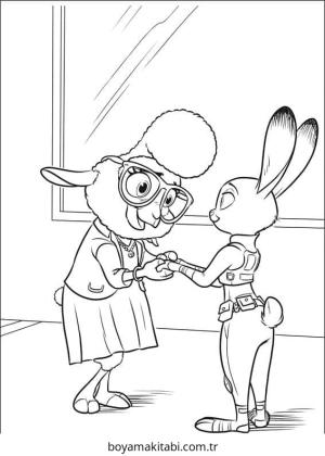 Zootropolis boyama sayfası – eğitici aktivite, yaratıcılık