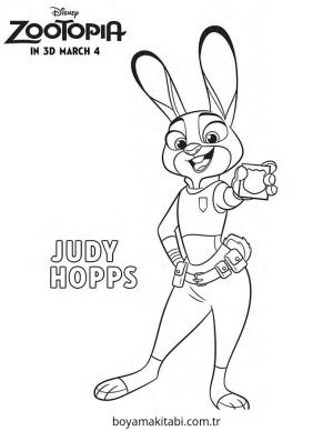 Zootropolis boyama sayfası – PDF indir, sevimli karakter