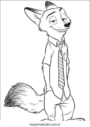 Zootropolis boyama sayfası – çocuk aktivitesi, PDF indir