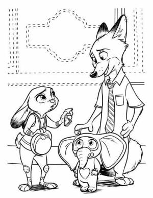 Zootropolis boyama sayfası,  coloring page, Yazdırılabilir Zootropolis Anahat, 