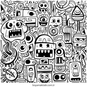 Zor boyama sayfası – evde etkinlik, ücretsiz yazdır