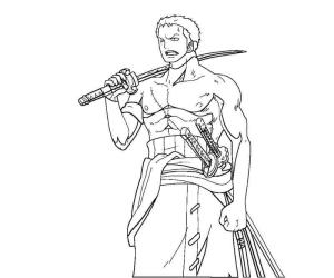 Roronoa Zoro boyama sayfası,  coloring page, Zoro Normal, 