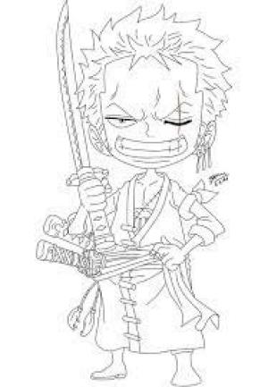 Roronoa Zoro boyama sayfası,  coloring page, Chibi Zoro’nun Eğlencesi, 