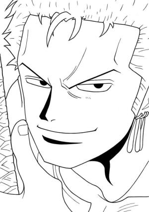 Roronoa Zoro boyama sayfası,  coloring page, Zoro Gülümseyerek, 