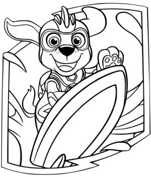 Zuma Paw Patrol boyama sayfası,  coloring page, Sörfte Zuma, 