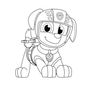 Zuma Paw Patrol boyama sayfası,  coloring page, Tatlı Gülen Zuma, 