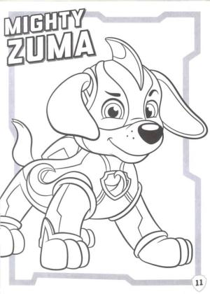 Zuma Paw Patrol boyama sayfası,  coloring page, Mighty Zuma, 