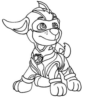 Zuma Paw Patrol boyama sayfası,  coloring page, Paw Patrol Mighty Pups şirketinden Zuma, 