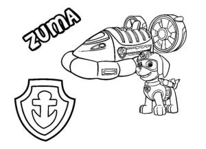 Zuma Paw Patrol boyama sayfası,  coloring page, Devriye Biriminden Zuma, 