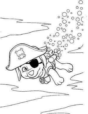 Zuma Paw Patrol boyama sayfası,  coloring page, Zuma Yüzme, 