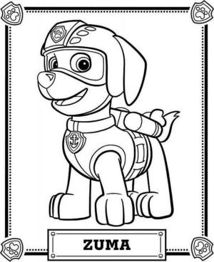 Zuma boyama sayfası,  coloring page, Mutlu Pençe Devriyesi Zuma, 