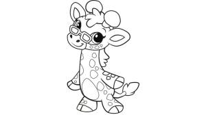 Zürafa boyama sayfası, Giraffes coloring page, Cam Zürafa Gözlüklü, 