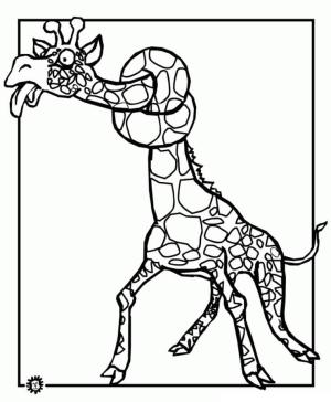 Zürafa boyama sayfası, Giraffes coloring page, Komik Zürafa, 