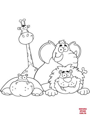 Zürafa boyama sayfası, Giraffes coloring page, , giraffes african animals 