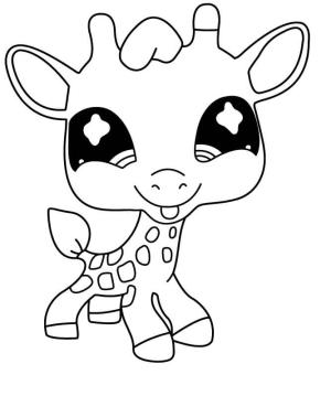 Zürafa boyama sayfası, Giraffes coloring page, Chibi Zürafa Sevimli, 