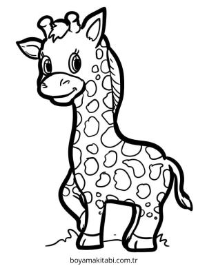 Zürafa boyama sayfası – el becerilerini geliştirir, boyama çalışması
