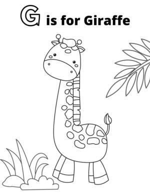 Zürafa boyama sayfası, Giraffes coloring page, G Zürafa Içindir, 