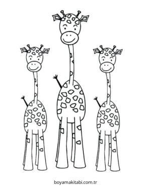 Zürafa boyama sayfası – çocuklar için, çizgi film temalı
