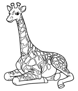 Zürafa boyama sayfası, Giraffes coloring page, Zürafa Oturan, 