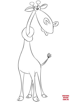 Zürafa boyama sayfası, Giraffes coloring page, , giraffes cartoon giraffe with neck in a knot 