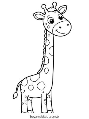 Zürafa boyama sayfası – ücretsiz yazdır, boyama etkinliği