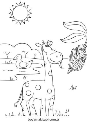 Zürafa boyama sayfası – yaratıcılığı geliştirir, keyifli zaman
