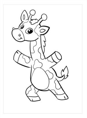 Zürafa boyama sayfası, Giraffes coloring page, Zürafa Ayakta, 