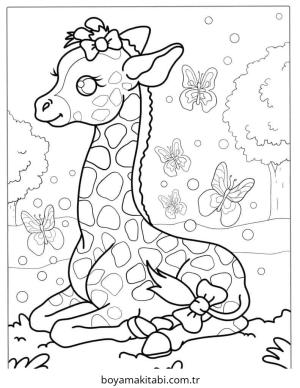 Zürafa boyama sayfası – eğlenceli etkinlik, el becerilerini geliştirir