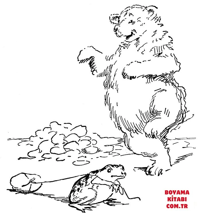 Ayı boyama sayfası – kolay boyama, eğitici aktivite