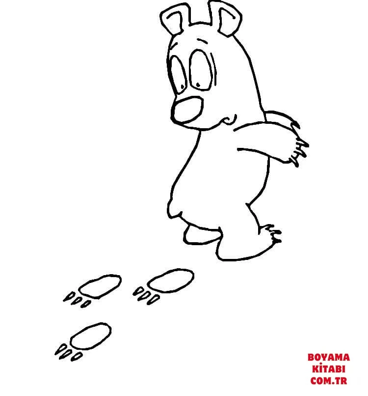Ayı boyama sayfası – çocuk aktivitesi, PDF indir