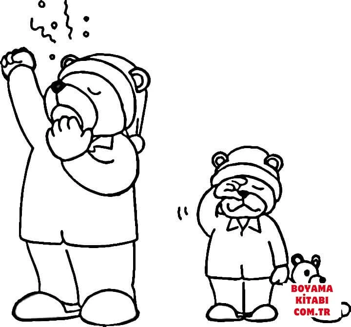 Ayı boyama sayfası – yaratıcılığı geliştirir, keyifli zaman