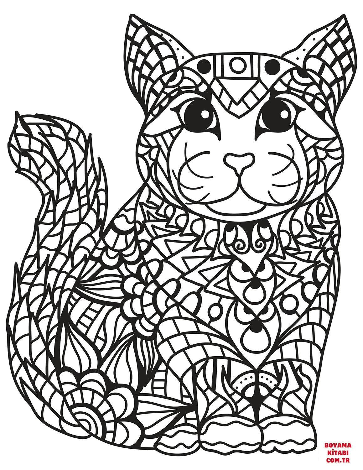 Kedi boyama sayfası – yaratıcılık, eğlenceli etkinlik