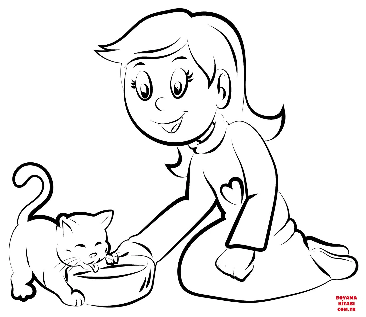 Kedi boyama sayfası – boyama çalışması, yaratıcılığı geliştirir