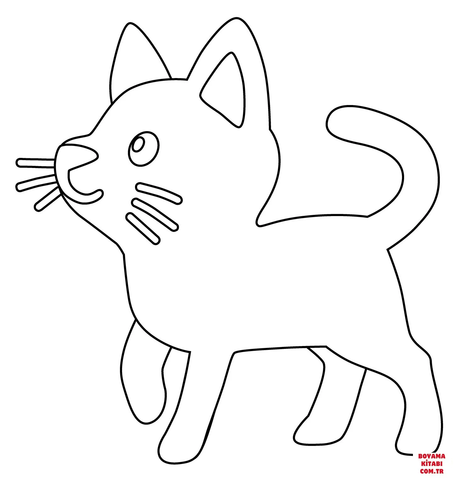 Kedi boyama sayfası – renkli çizimler, okul öncesi