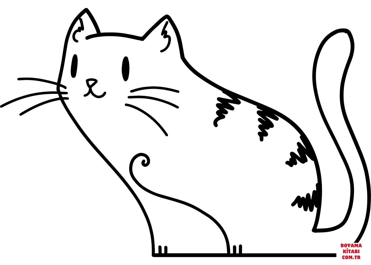 Kedi boyama sayfası – boyama etkinliği, çocuk aktivitesi