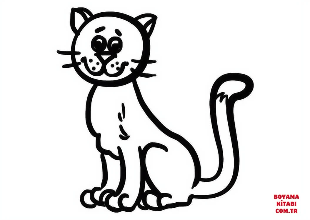 Kedi boyama sayfası – sevimli karakter, sanatsal çalışma