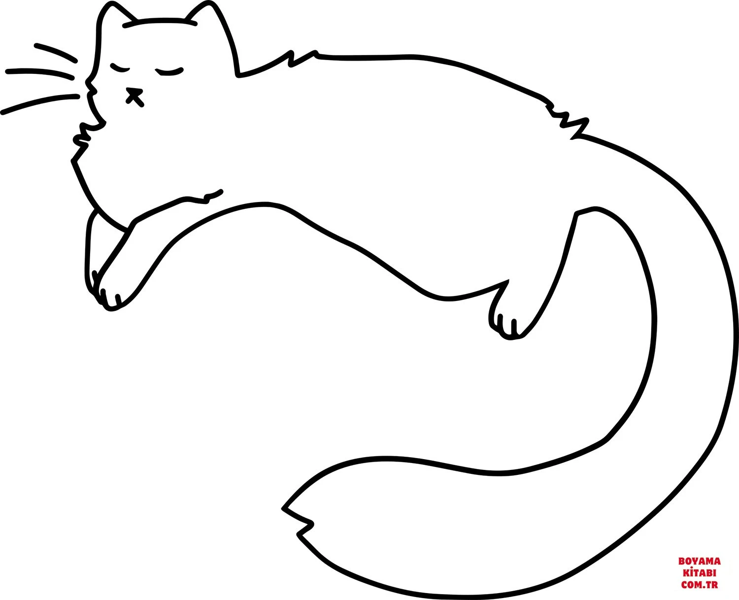Kedi boyama sayfası – el becerilerini geliştirir, boyama çalışması
